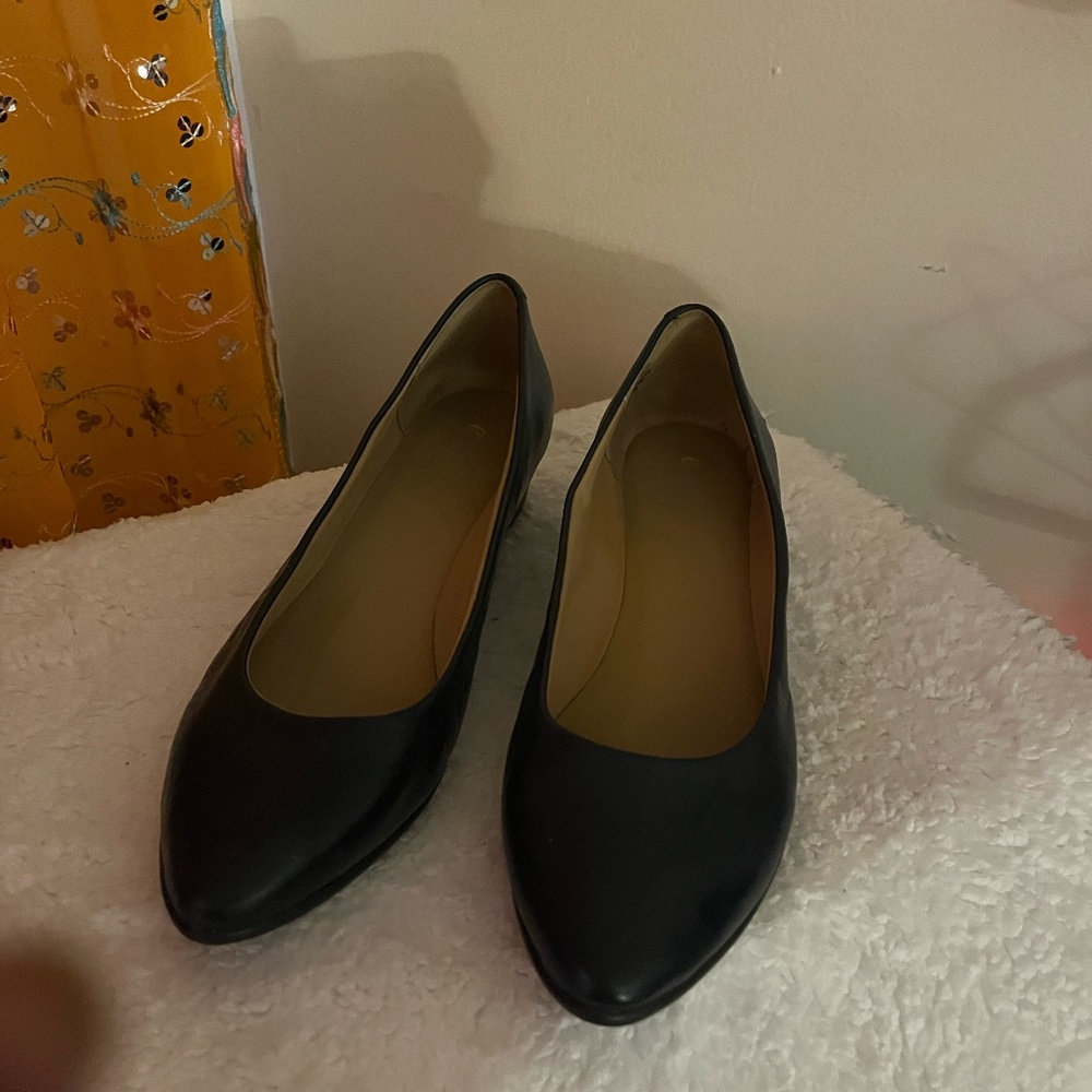 Navy wedge comfort shoes